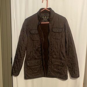 Barbour chocolate quilted fleece jacket